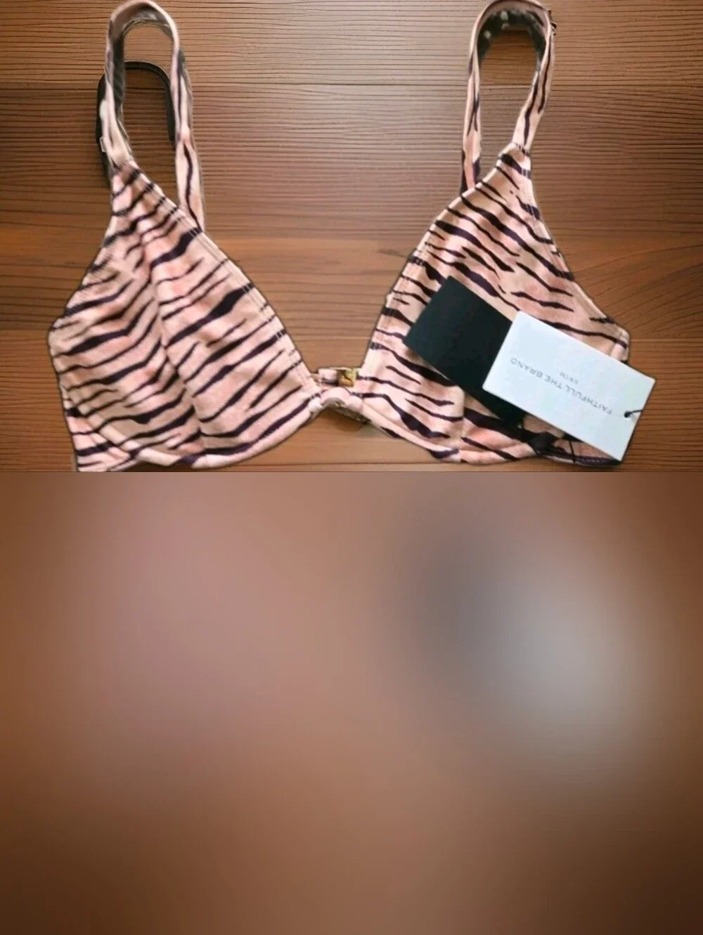 Faithfull The Brand Lavande Bikini Top Underwire Wyldie Animal Print Size USA 8
